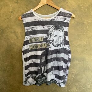 Vintage Y2K Kurt Cobain Nirvana Graphic Muscle Tee L